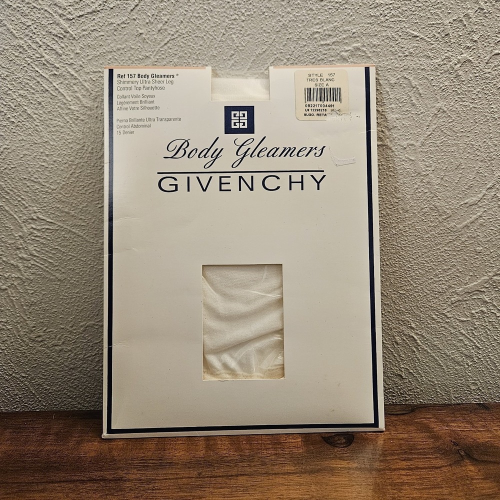 Vtg Givenchy Ref 157 Tres Blanc Body Gleamers Control Top Pantyhose Sz A NOS